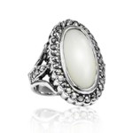 Mother of Pearl Oval with Marcasite Ring Mother of Pearl Oval with Marcasite Ring